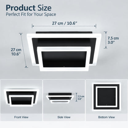 Modern LED Ceiling Light (Black / 10.62 Inches)
