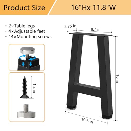 Table Legs Black Set of 2