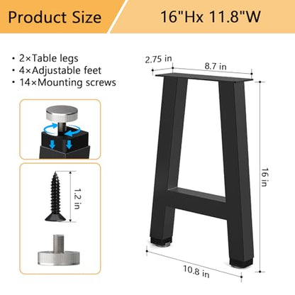 Table Legs Black Set of 2