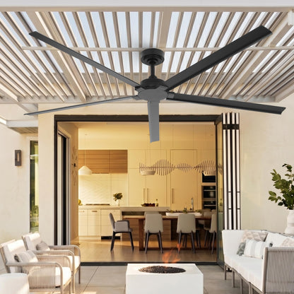72" Outdoor Ceiling Fan With Remote (Black / 72-inch)