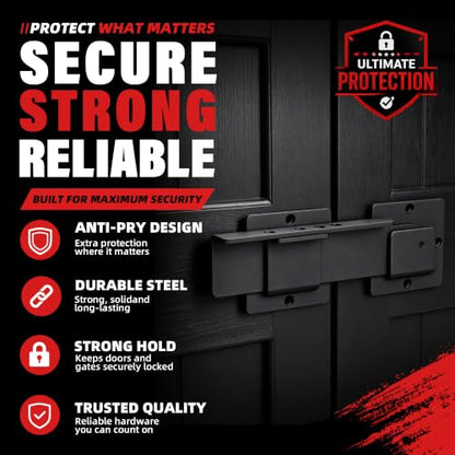 9" Reversible Door Latch with Padlock Hole (2 Pack)