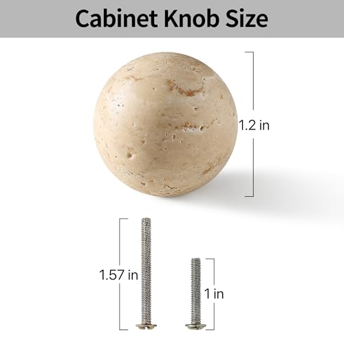 Natural Marble Round Cabinet Knobs
