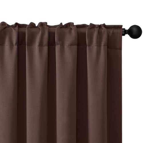 4 Panels Rod Pocket Blackout Window Curtains for Bedroom