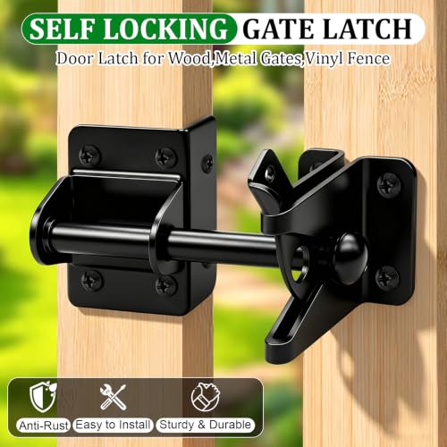 Self Locking Gate Latch for Wooden Fence