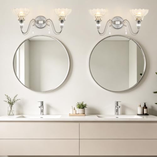 Brushed Nickel Bathroom Vanity Light (Nickel / 2-Light)