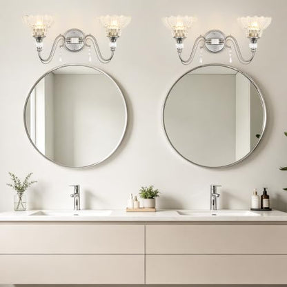 Brushed Nickel Bathroom Vanity Light (Nickel / 2-Light)