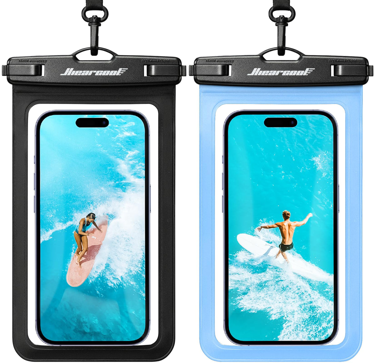 Waterproof Phone Pouch (2-Pack Black & Sky Blue)