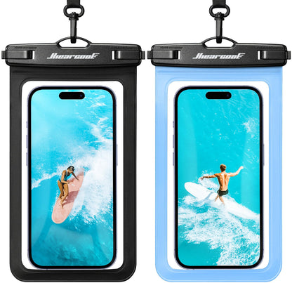Waterproof Phone Pouch (2-Pack Black & Sky Blue)