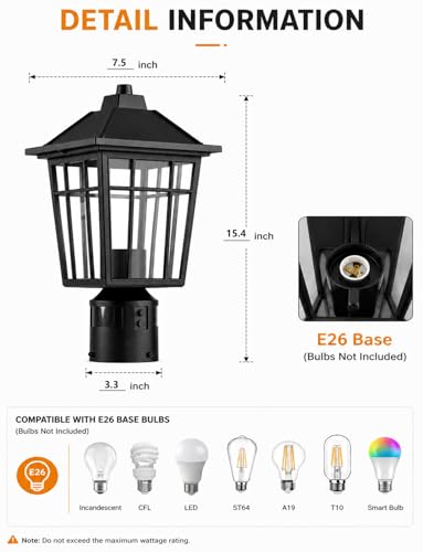 Motion Sensor Outdoor Post Light