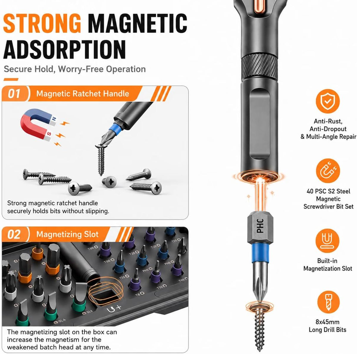 Magnetic Screwdriver Set (Upgraded 42 In 1)
