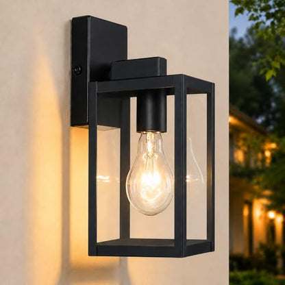 Classic Outdoor Wall Sconce with Clear Glass Shade