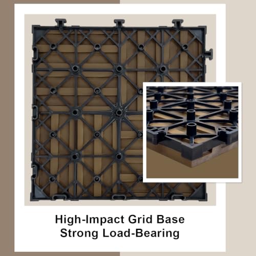9 Pcs Wood Interlocking Deck Tiles