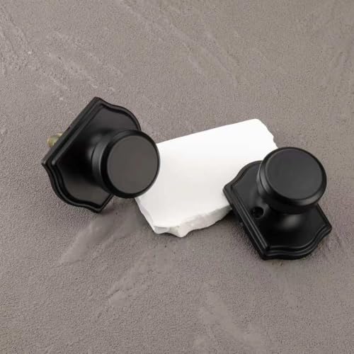 Black Door Knobs with Camelot Trim