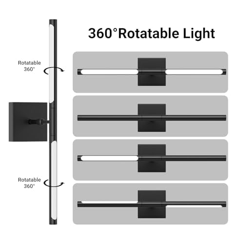 Hardwired Black Vanity Light Fixtures for Bathroom