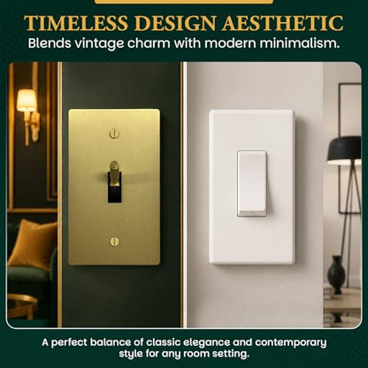 Solid Brass Gold Metal Toggle Light Switch