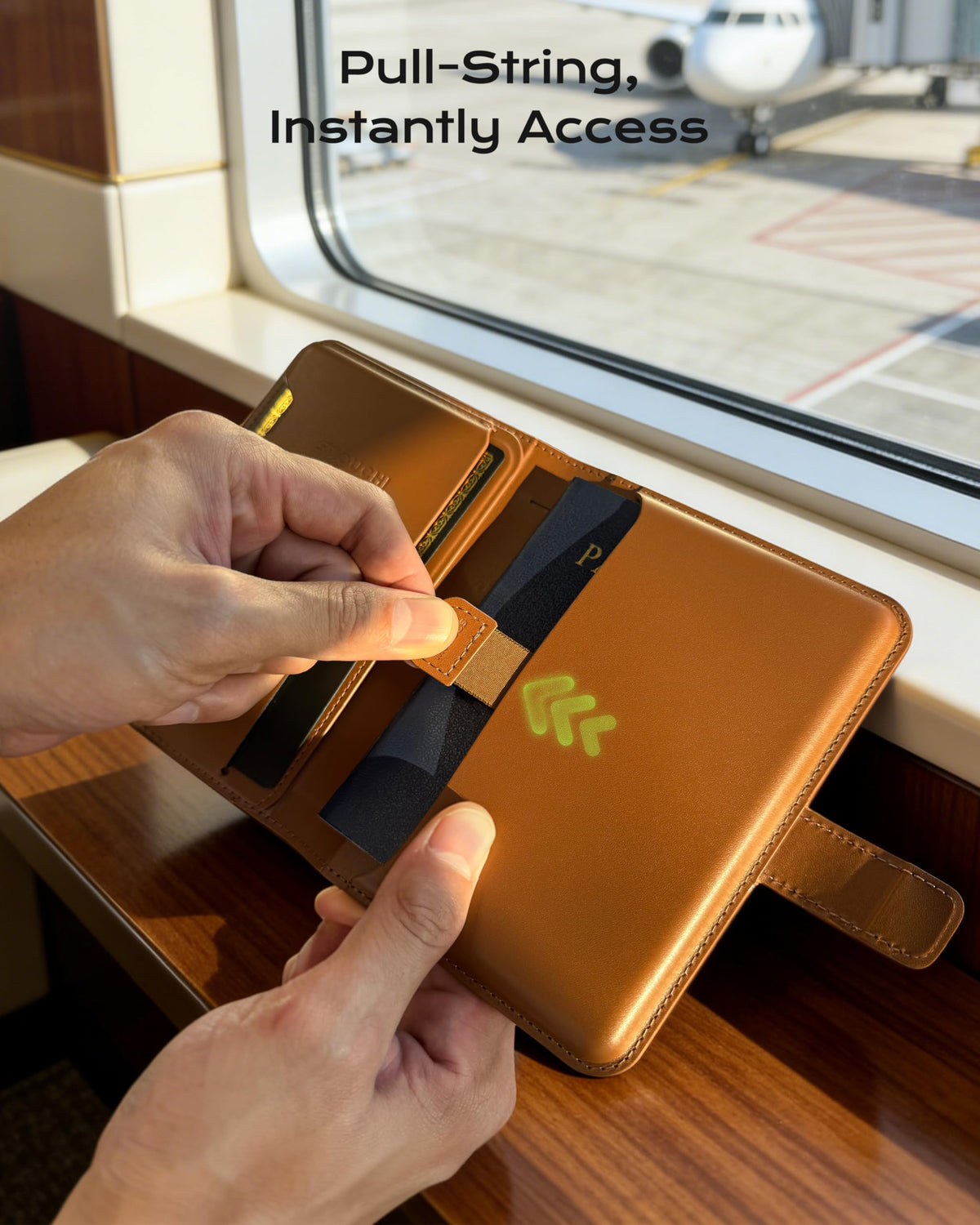 Passport Holder with AirTag (Brown)