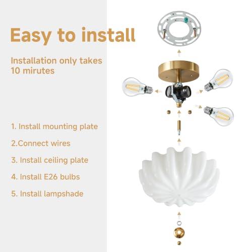 Milk Glass Schoolhouse Ceiling Light