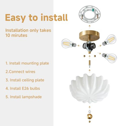 Milk Glass Schoolhouse Ceiling Light
