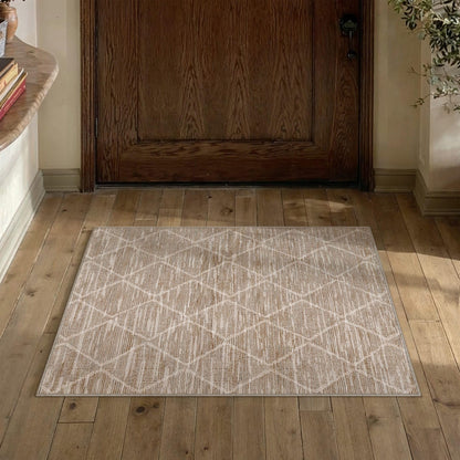 2x3 Area Rugs Brown Washable Entryway Rug (L| Brown / 2' x 3' (Rectangular))