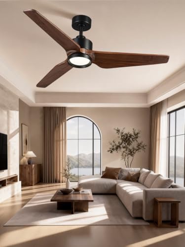 52 inch Ceiling Fan with Light and 3 Solid Wood Blades