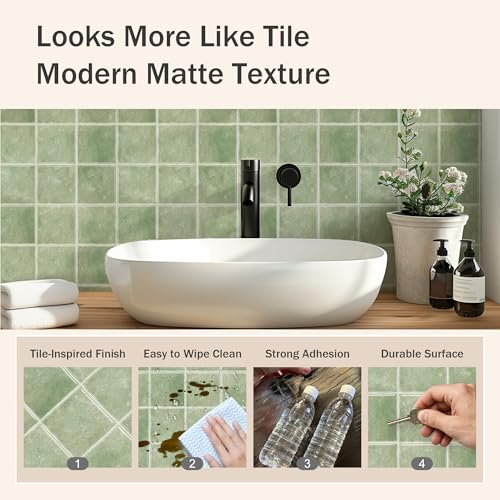 10 Sheet Zellige Look Peel and Stick Kitchen Backsplash