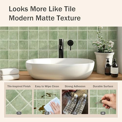 10 Sheet Zellige Look Peel and Stick Kitchen Backsplash