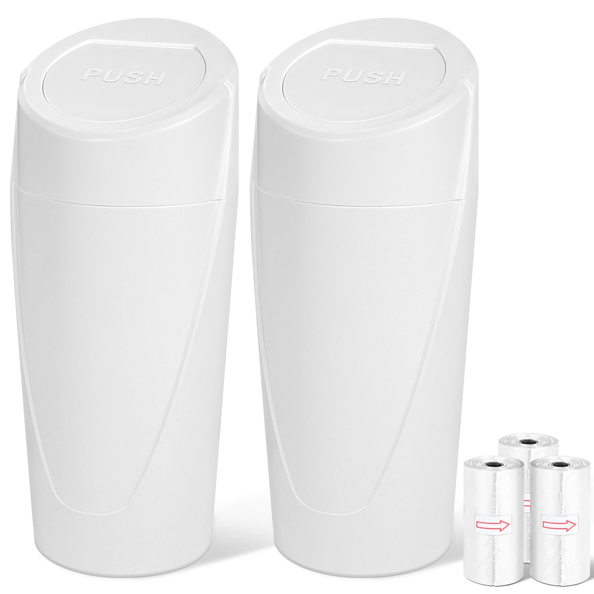 Car Trash Can (White / Round)