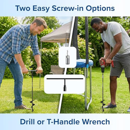 Ground Anchors Screw in Kit with Ratchet Straps