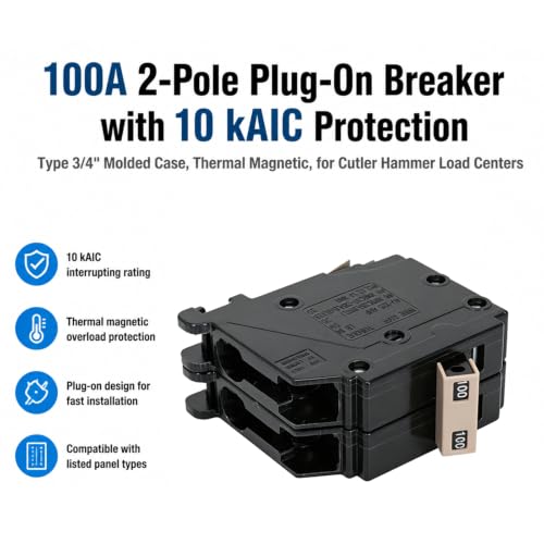 2 Pole 100 Amp Circuit Breaker Replacement for Load Centers Type 3 (Breaker-100)