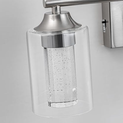 3 Light Brushed Nickel Bathroom Vanity Light with 3 Color Modes (3-light / Brushed Nickel)