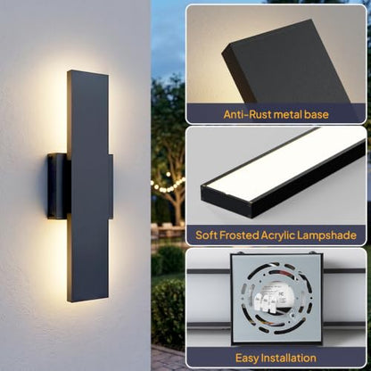 2 Pack Outdoor Wall Lights