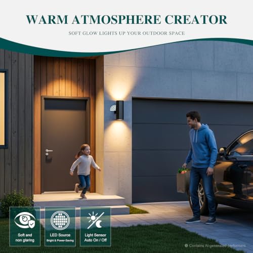 2Pack LED Outdoor Wall Lights