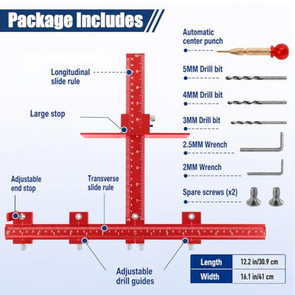 Aluminum Cabinet Hardware Jig Drill Template for Handles Pulls Knobs