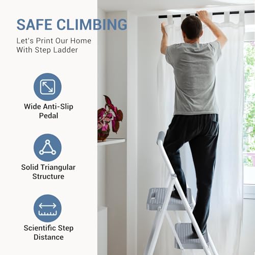 Step Ladder Sturdy Step Stool with Anti