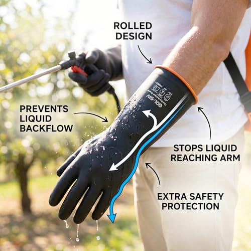 Chemical Resistant Heavy Duty Latex Gloves 6 Pairs