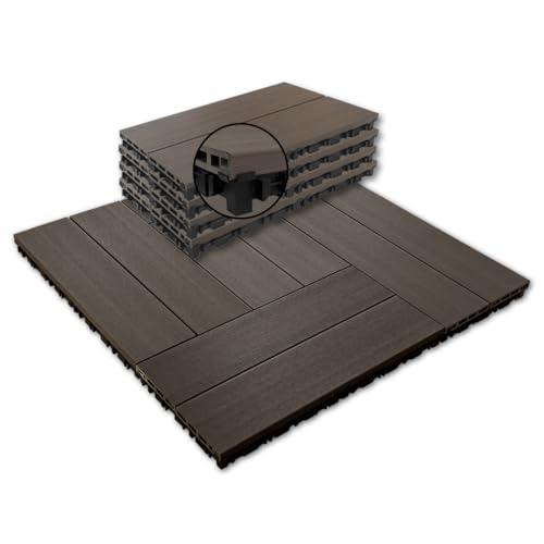 9 Pcs WPC Wood Deck Tiles