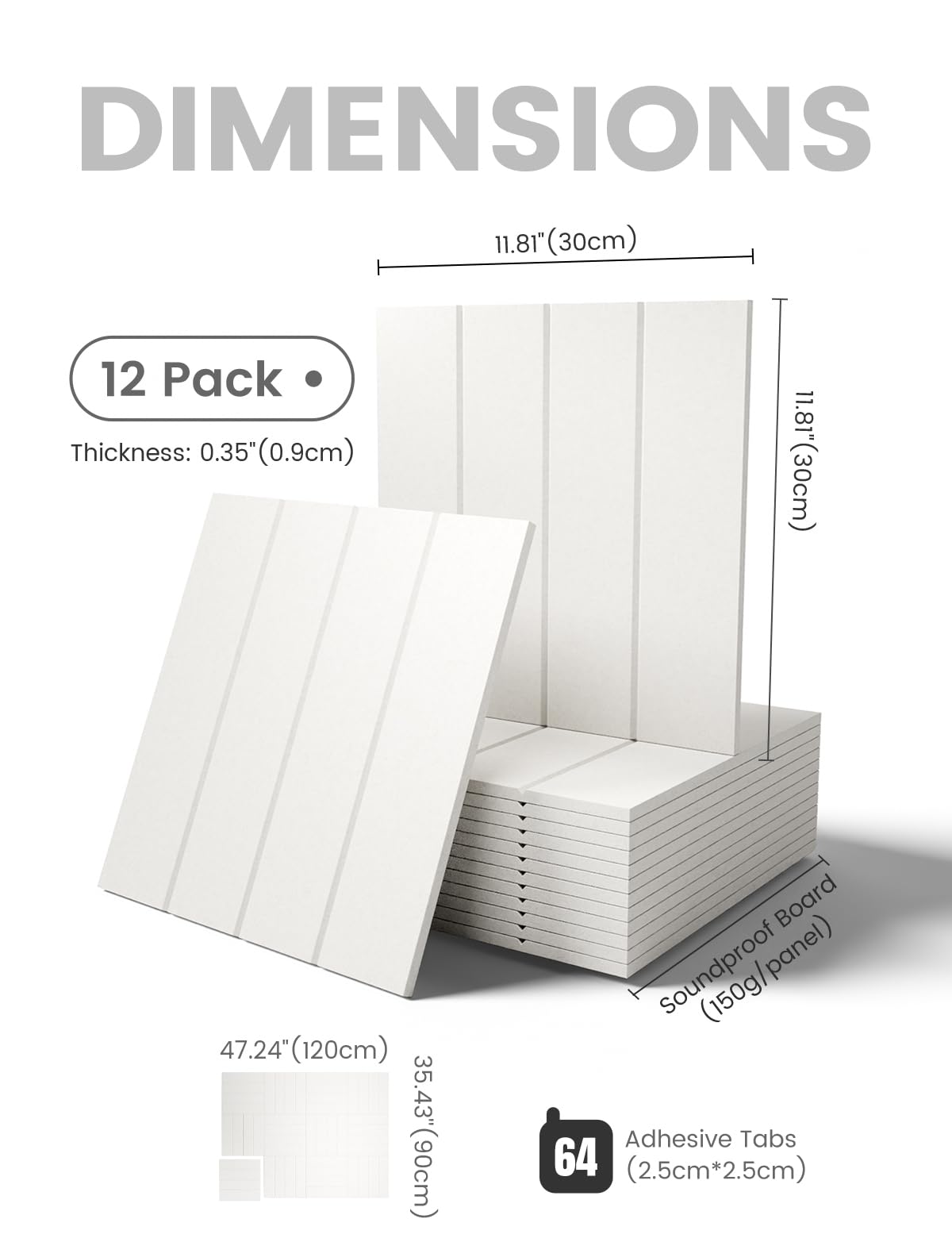 Felt Bulletin Board & Cork Board Alternative 48'' x 36'' (Milky White-1 / Bold-stripe 12-pack)