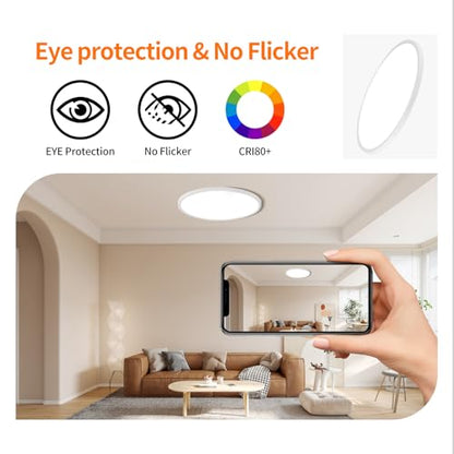 12inch dimmable Flush Mount Ceiling Light White