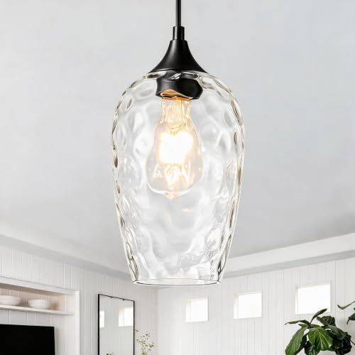 Modern Hammered Glass Pendant Lighting for Kitchen Island