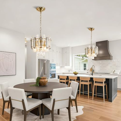 31.5" Gold Crystal Chandeliers for Dining Room