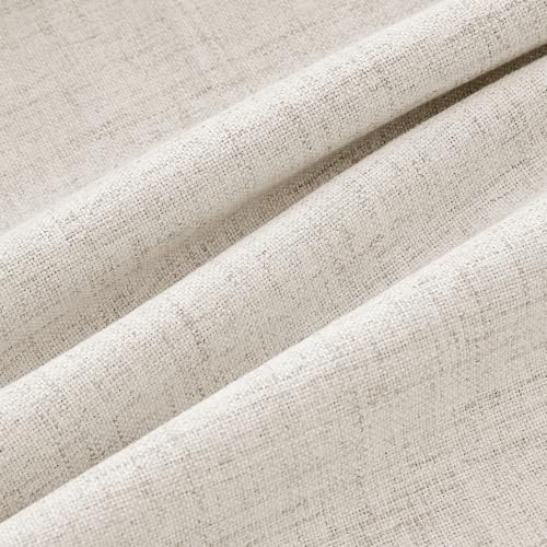 100% Blackout Linen Curtains 2 Panels Set for Bedroom Solid Luxury Decor Thermal Insulation Room Darkening Back Tab Rod Pocket Drapes for Living Room Nursery