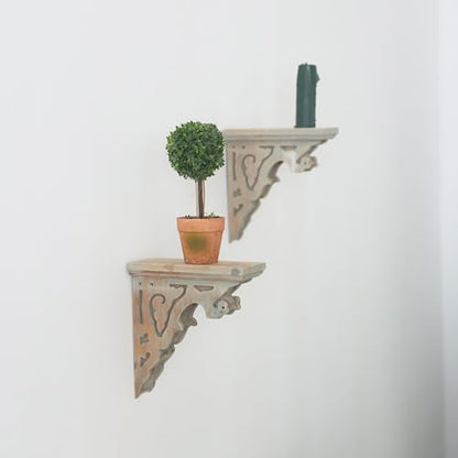 Corbels for Shelves Wood Corbels Decorative Set of 2 (Brown)