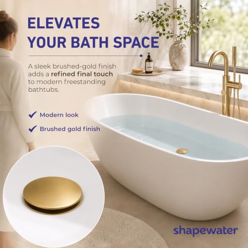 Solid Brass Freestanding Bathtub Drain with Integrated Hair & Valuables Catcher