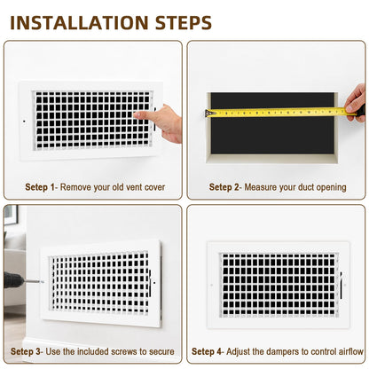 14x6 Adjustable Vent Cover Ceiling Register Vent Cover for Wall 14x6 Duct (14"Wx6"H)