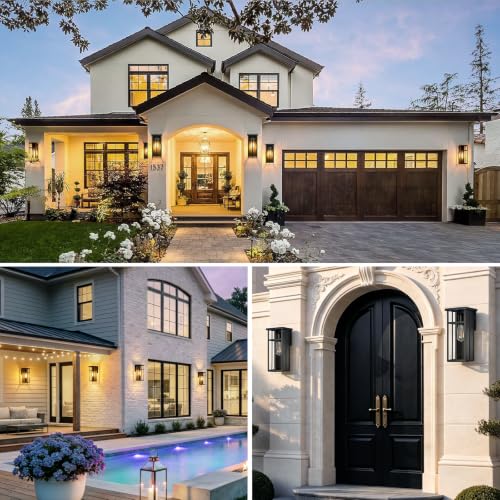 2 Pack Square Cross Glass Outdoor Wall Lights