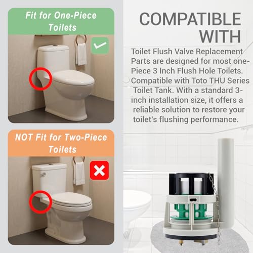 3 Inch Toilet Flush Valve Repair Kits Compatible with TOTO Replacement Parts (1Pcs)