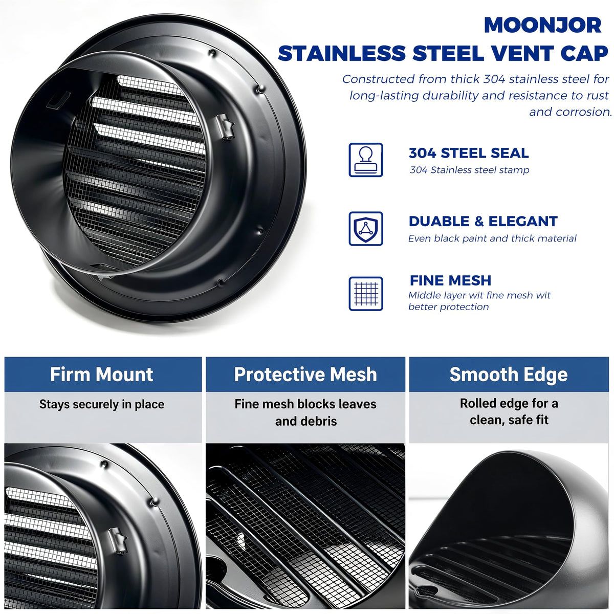 6inch Vent Cap for Wall (6inch Wide Cap)