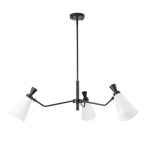 Chandelier Modern Farmhouse Dining Room Light Fixture with Milk Glass Shades