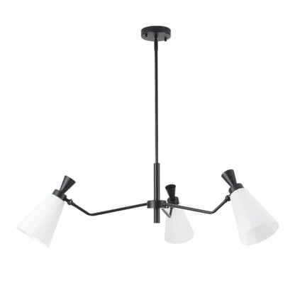 Chandelier Modern Farmhouse Dining Room Light Fixture with Milk Glass Shades