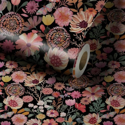 Vintage Floral Wallpaper Peel and Stick Boho Wall Paper Removable Waterproof Botanical Contact Paper for Bedroom